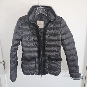 Moncler Puffer Down Black with mink fur accent Jacket